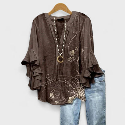 Women's Day Blouse with Lightweight Fabric and Relaxed Fit