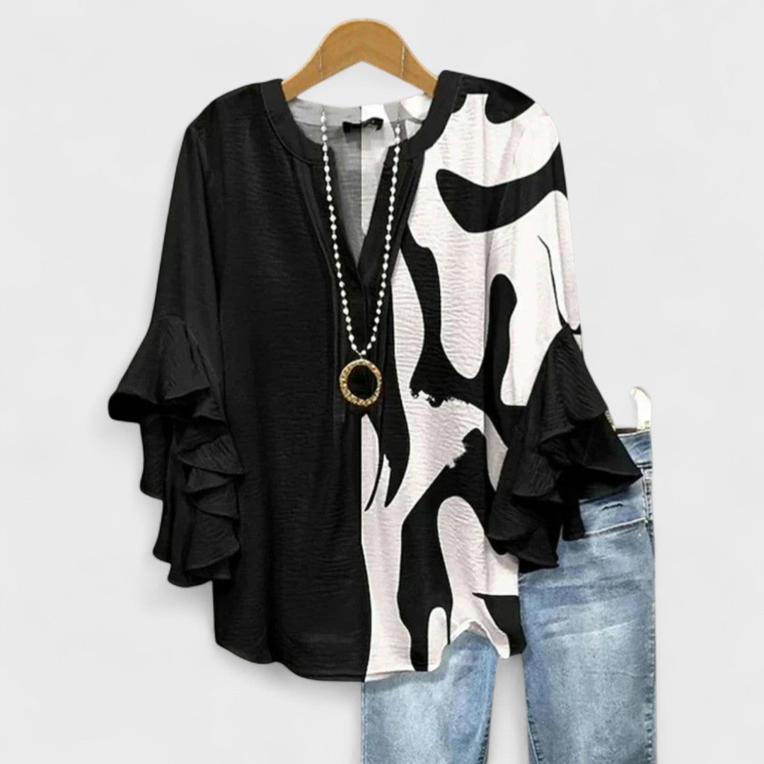 Women's Day Blouse with Lightweight Fabric and Relaxed Fit