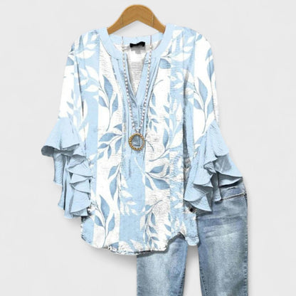 Women's Day Blouse with Lightweight Fabric and Relaxed Fit