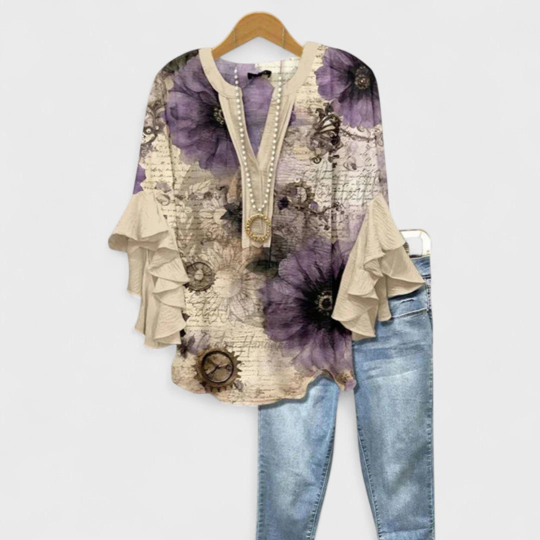 Women's Day Blouse with Lightweight Fabric and Relaxed Fit