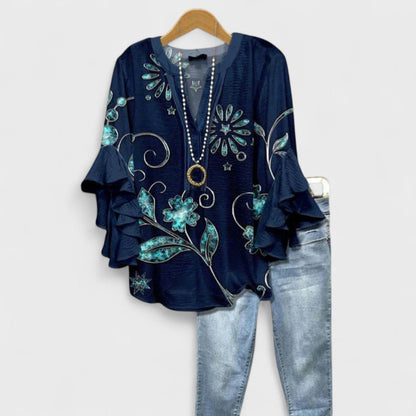Women's Day Blouse with Lightweight Fabric and Relaxed Fit