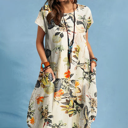 Women's Midi Dress with Side Slit and Fitted Design