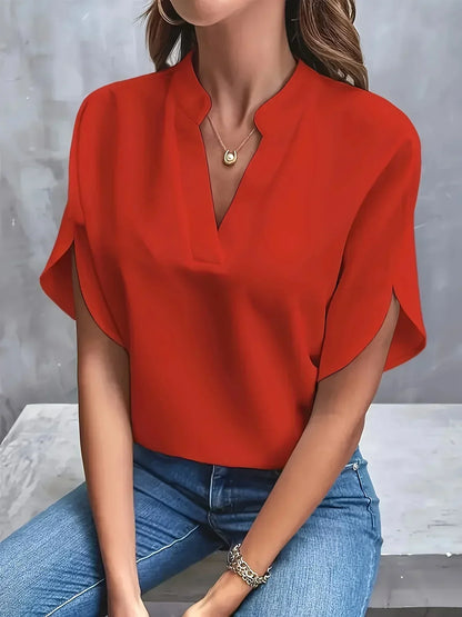 Women's Tailored Blouse with Structured Fit and Classic Style