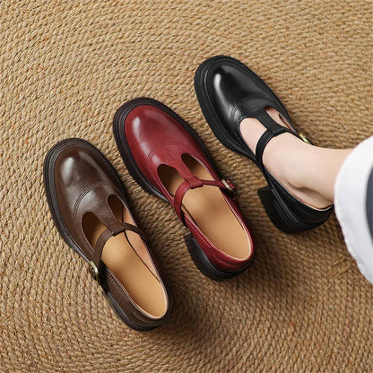 Women's Chunky Block Heel Mary Jane Pumps with Round Toe and Strap
