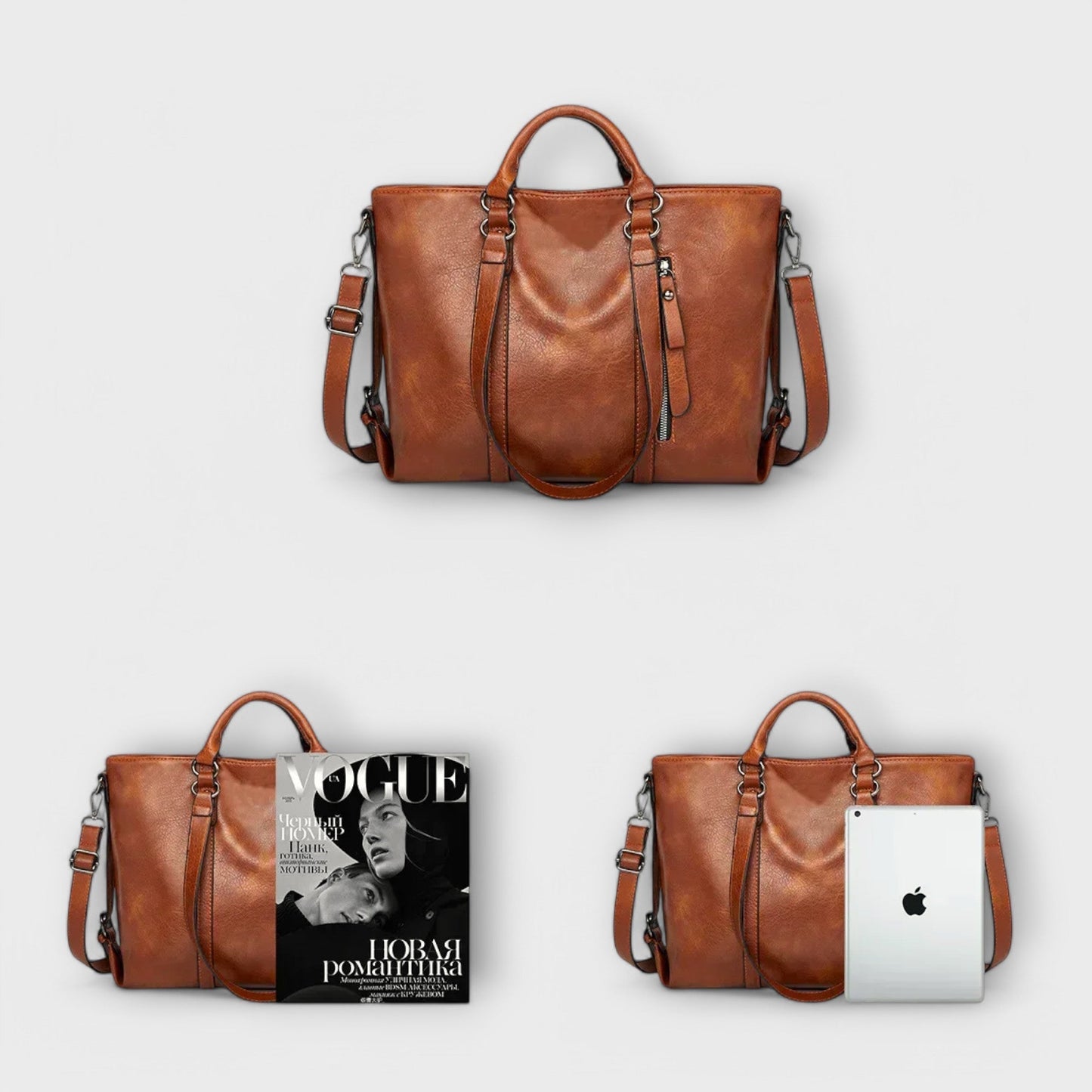 Women's Handbag with Structured Design and Functional Pockets