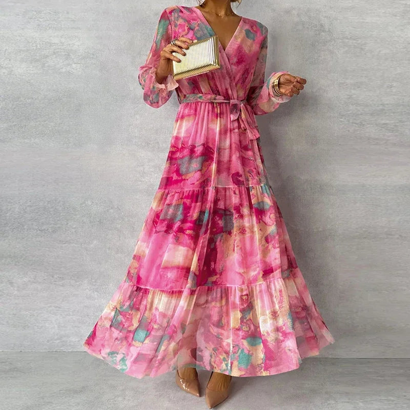 Women's Floral Dress with Handmade Design and Classic Style