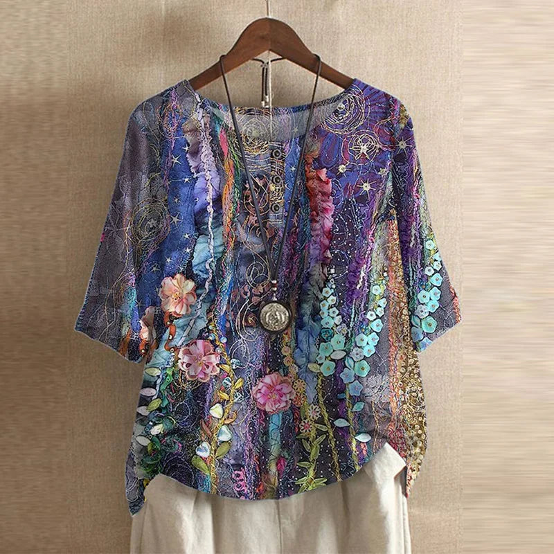 Women's Retro-Inspired Blouse with Button Details and Soft Fabric