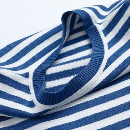 Women's Striped Summer T-Shirt with Short Sleeves and Soft Fabric