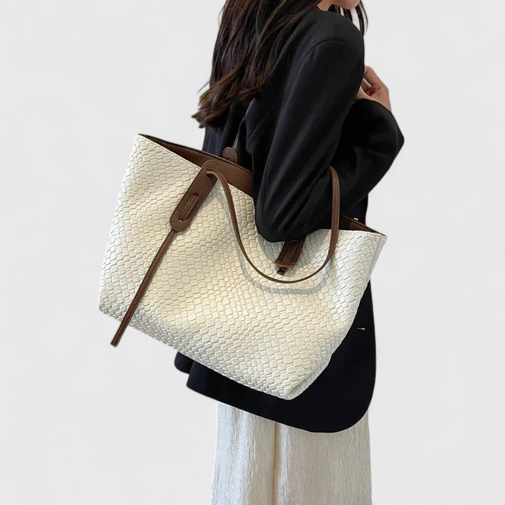 Women's Woven Tote Bag with Spacious Design and Sturdy Handles