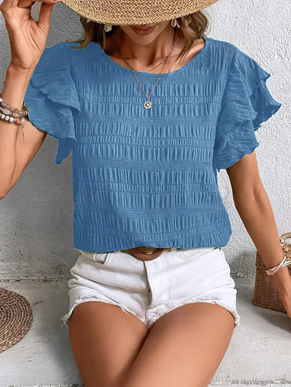 Women's Lightweight Blouse with Ruffles and Breathable Design