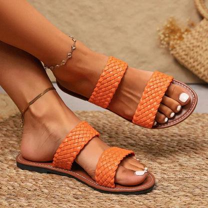 Women's Woven Sandals with Adjustable Straps and Durable Sole