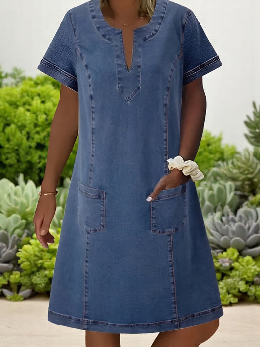 Women's Denim Dress with Classic Design and Versatile Style