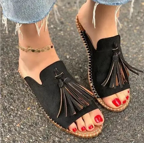 Women's Woven Slides with Cushioned Insole and Easy Fit