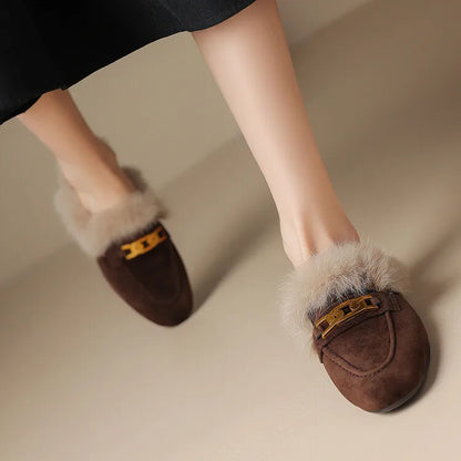 RIVIERA SUEDE FUR MULES