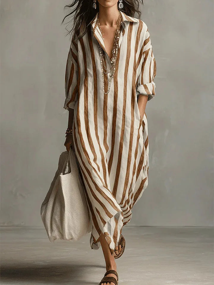 Amaris Linen Long Shirt Dress