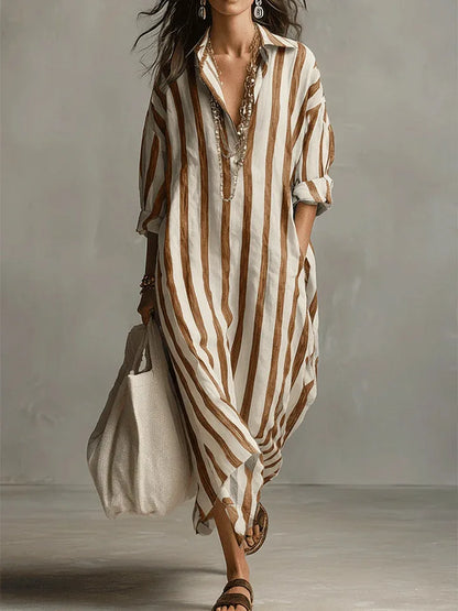 Amaris Linen Long Shirt Dress