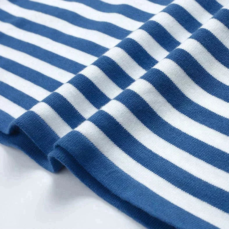 Women's Striped Summer T-Shirt with Short Sleeves and Soft Fabric
