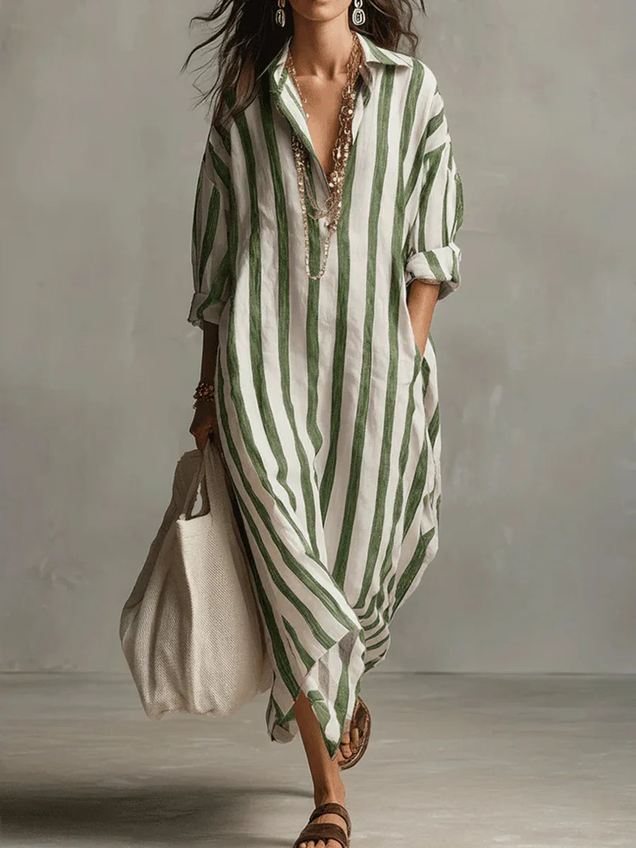 Amaris Linen Long Shirt Dress