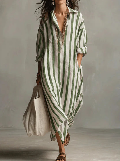 Amaris Linen Long Shirt Dress