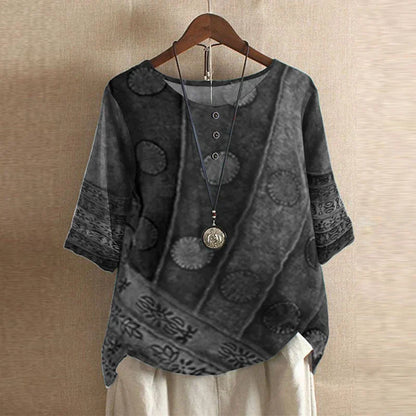 Women's Retro-Inspired Blouse with Button Details and Soft Fabric
