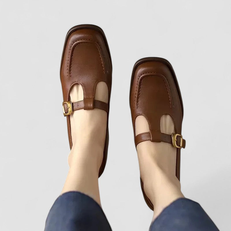 Women's T-Strap Mary Jane Shoes with Adjustable Strap and Supportive Design