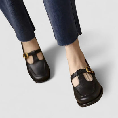 Women's T-Strap Mary Jane Shoes with Adjustable Strap and Supportive Design