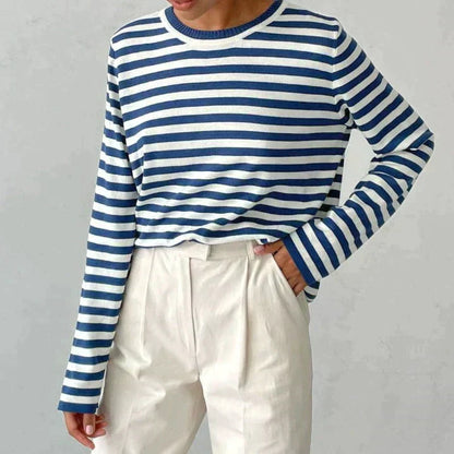 Women's Striped Summer T-Shirt with Short Sleeves and Soft Fabric