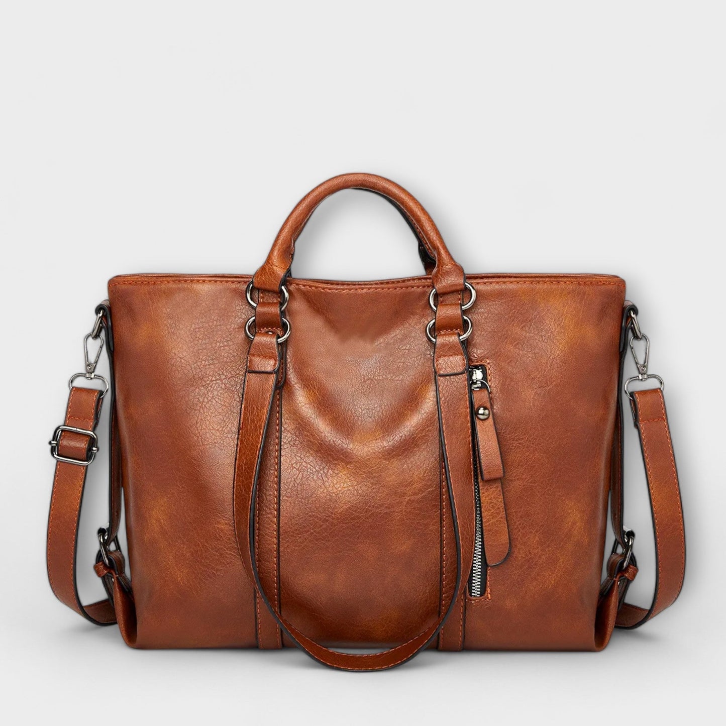 Women's Handbag with Structured Design and Functional Pockets