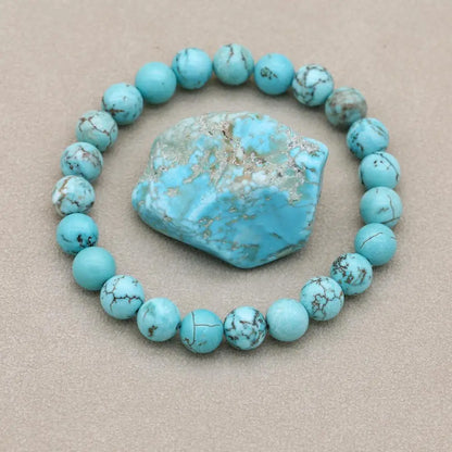 Women's Turquoise Bracelet with Adjustable Closure and Beaded Design
