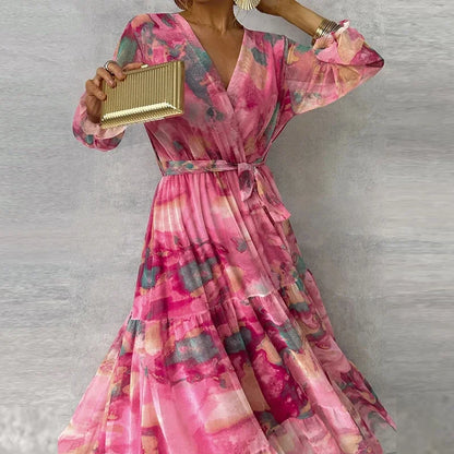 Women's Floral Dress with Handmade Design and Classic Style