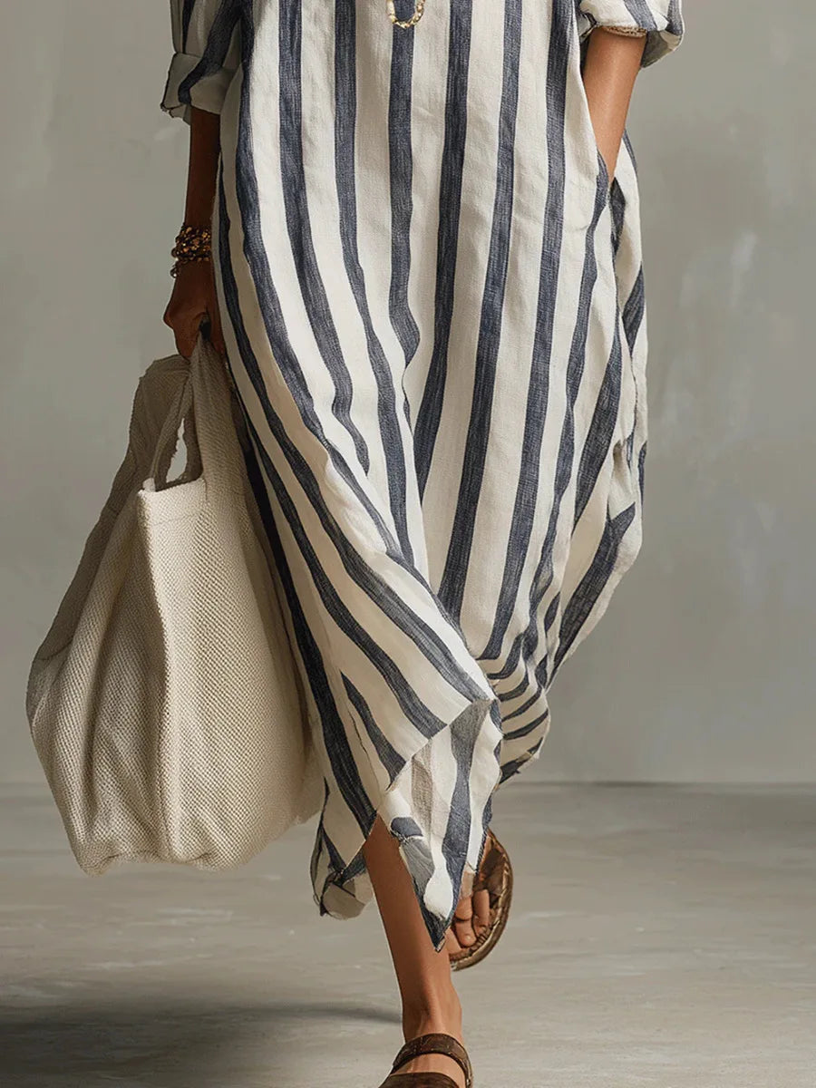 Amaris Linen Long Shirt Dress