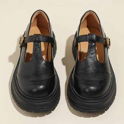 Women's T-Bar Mary Jane Shoes with Round Toe and Low Heel
