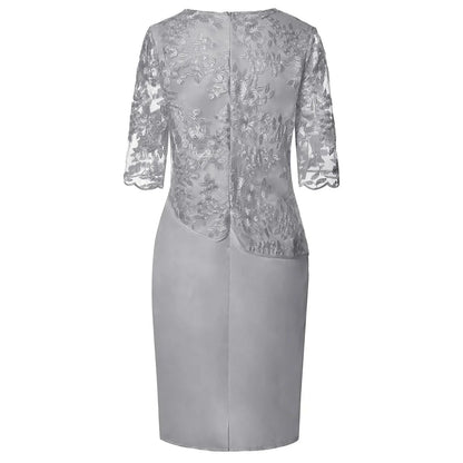 Women's Short Sleeve Midi Dress with Flattering Cut and Versatile Style