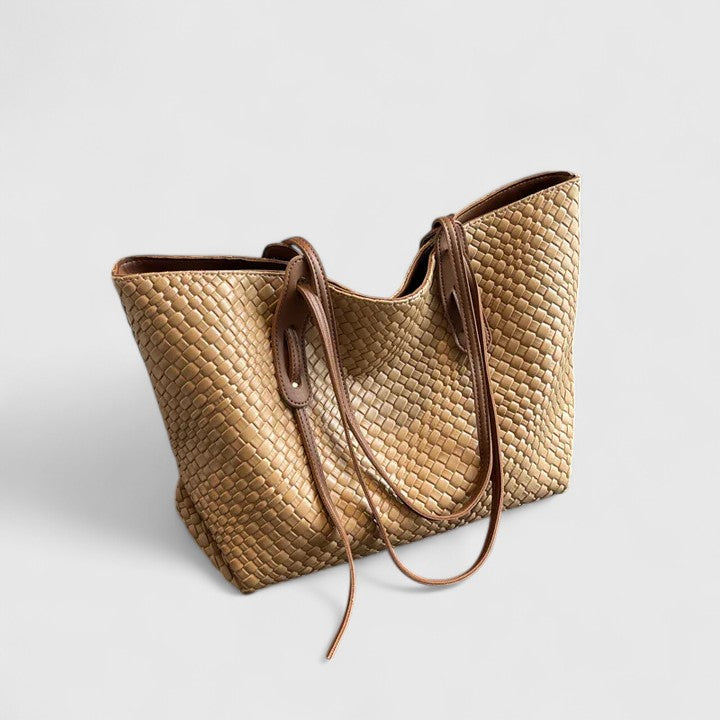 Women's Woven Tote Bag with Spacious Design and Sturdy Handles