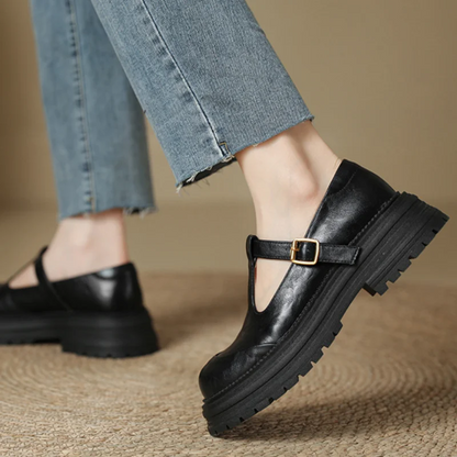 Women's T-Bar Mary Jane Shoes with Round Toe and Low Heel