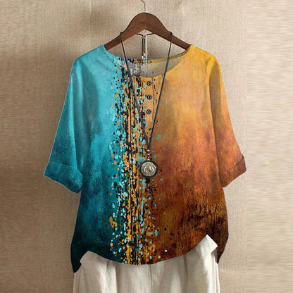 Women's Retro-Inspired Blouse with Button Details and Soft Fabric