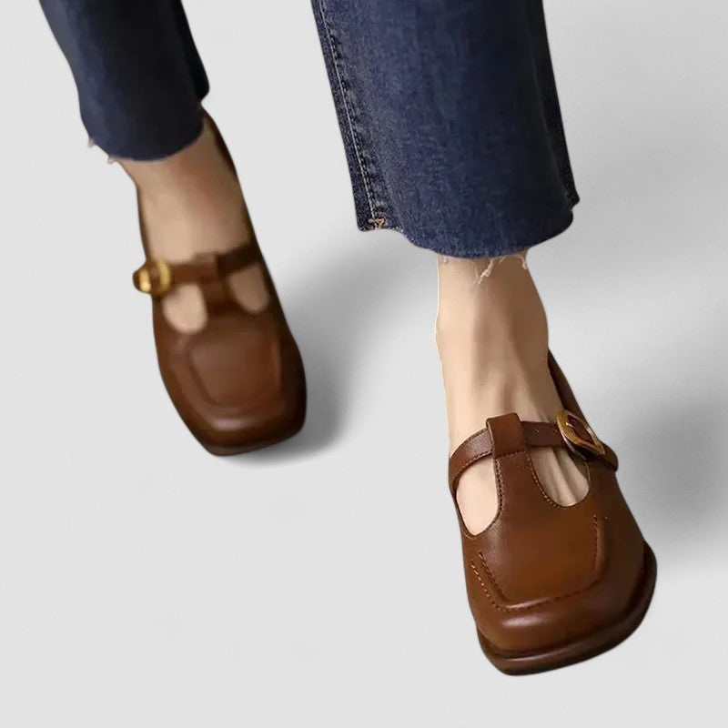 Women's T-Strap Mary Jane Shoes with Adjustable Strap and Supportive Design