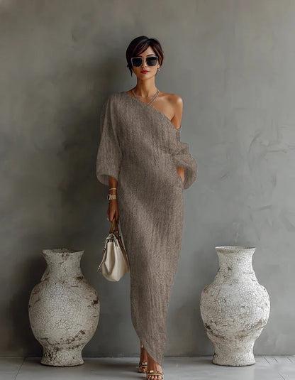 Daisy Linen One Shoulder Dress