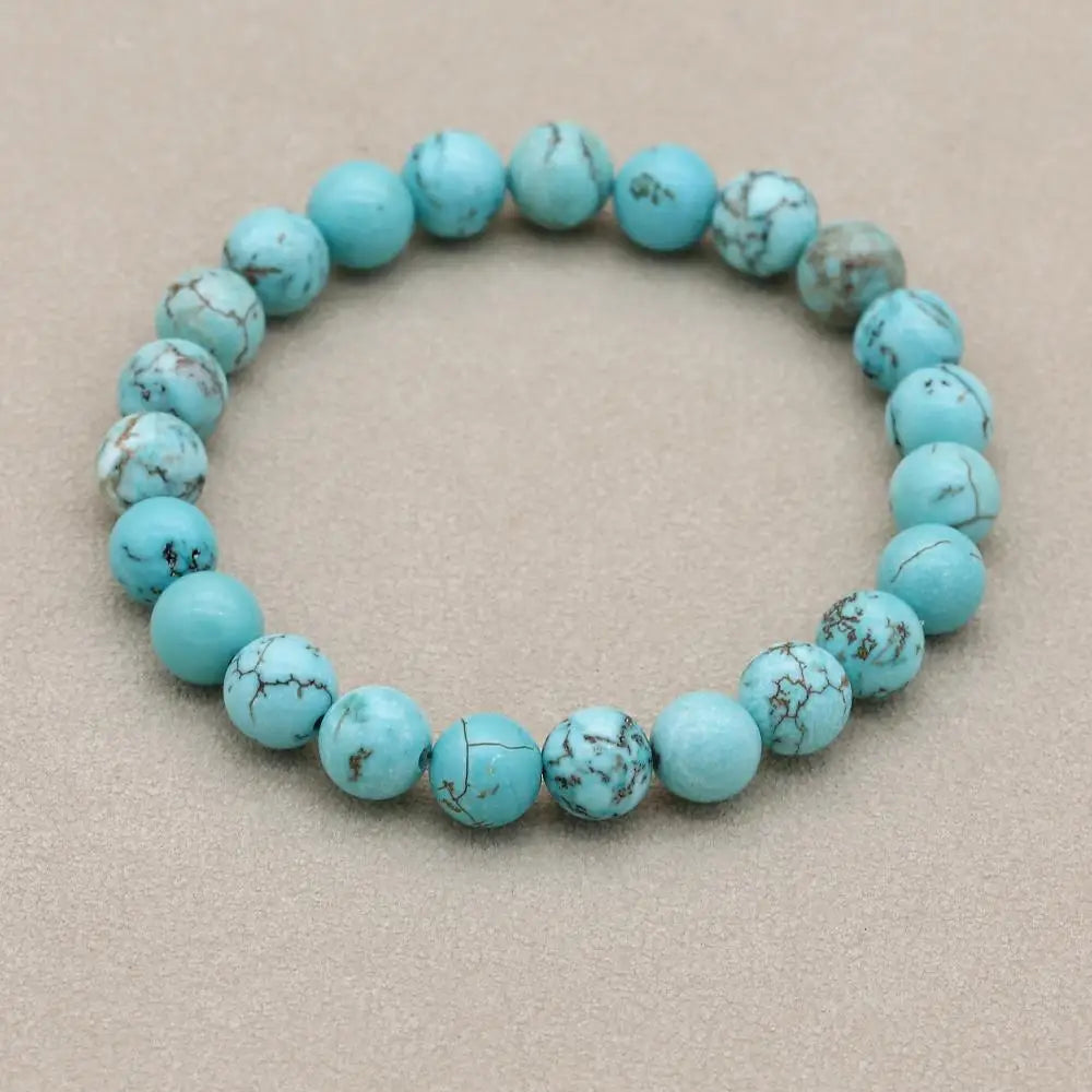 Women's Turquoise Bracelet with Adjustable Closure and Beaded Design