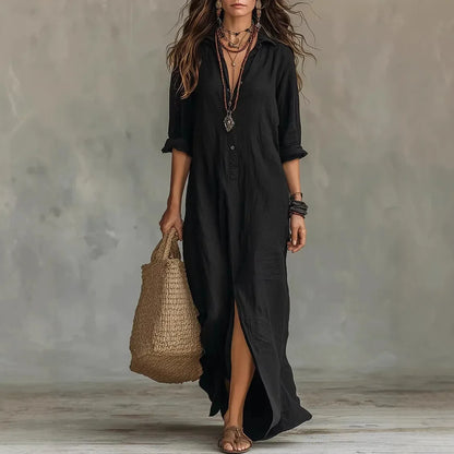 Agnes Linen Long Shirt Dress
