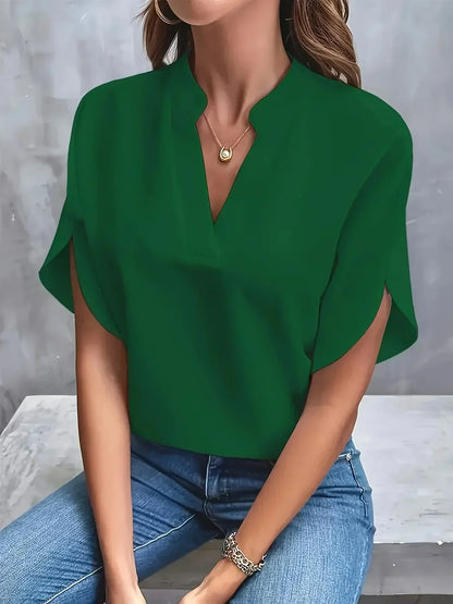 Women's Tailored Blouse with Structured Fit and Classic Style