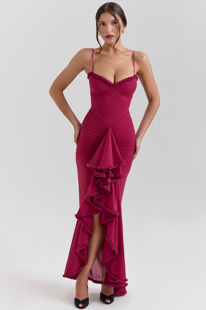 Women's Lace Ruched Dress with Elegant Design and Versatile Fit