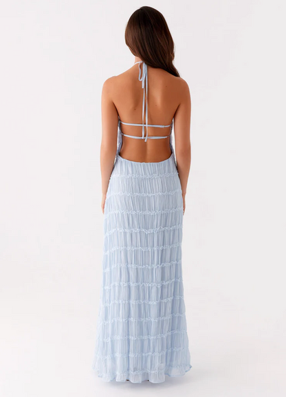 Luxurious Halter Premium Georgette Exquisitely Flowing For Upscale Occasions Maxi Dress