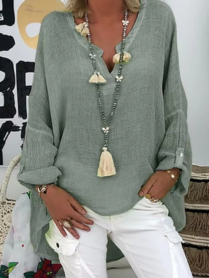 Women's Oversized Blouse with Lightweight Fabric and Relaxed Fit