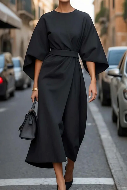 Women's Dress with Lantern Sleeves and Flowy Design