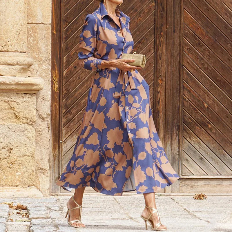 Women’s Satin Midi Dress – Luxurious Draped Flowing Lace Debossed Sleeve Dress