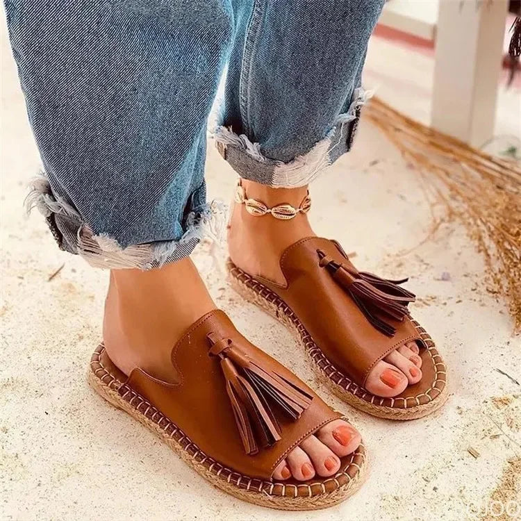 Women's Woven Slides with Cushioned Insole and Easy Fit