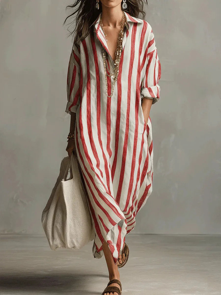 Amaris Linen Long Shirt Dress