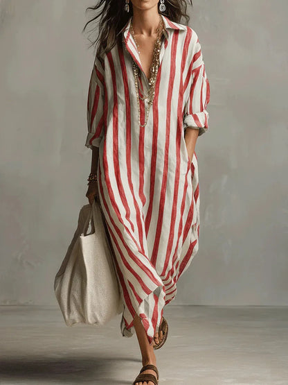 Amaris Linen Long Shirt Dress