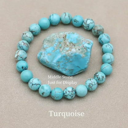 Women's Turquoise Bracelet with Adjustable Closure and Beaded Design